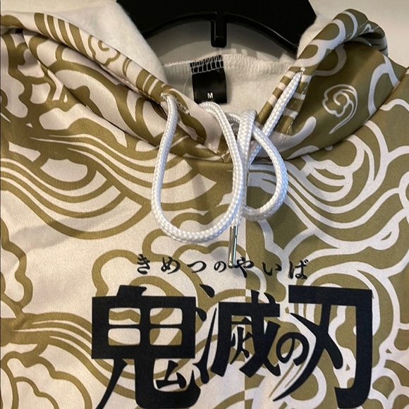 Anime Graphic Hoodie - Green and White - Picture 3 of 6